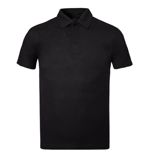 Kids black polo shirt on a transparent background