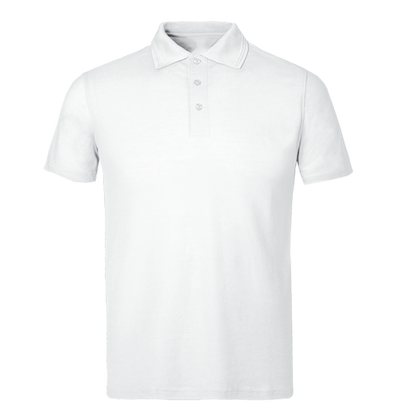 Kids white polo shirt on a transparent background