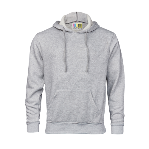Kids plain Grey Melange hoodie on a transparent background