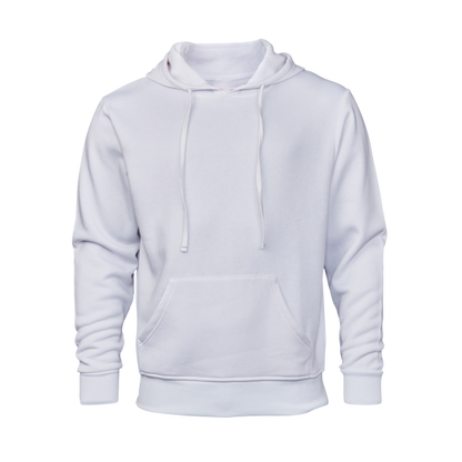Kids plain white hoodie on a transparent background