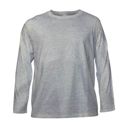 Grey Melange kids long-sleeve T shirt on a transparent background