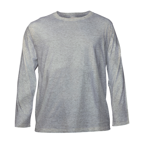 Grey Melange kids long-sleeve T shirt on a transparent background