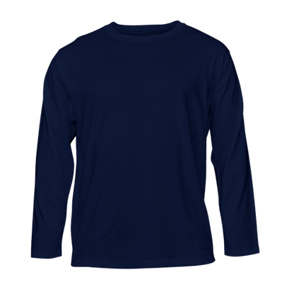 Navy kids long-sleeve T shirt on a transparent background