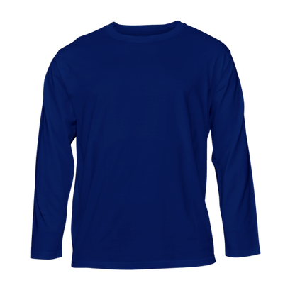Royal Blue kids long-sleeve T shirt on a transparent background