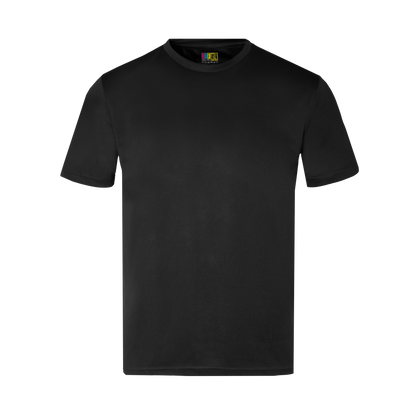 Kids Black active wear t-shirt on a transparent background