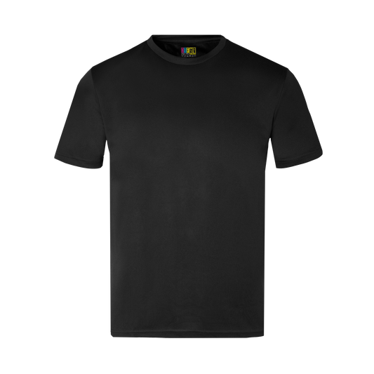 Kids Black active wear t-shirt on a transparent background