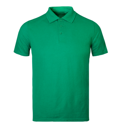 Kids emerald green polo shirt on a transparent background