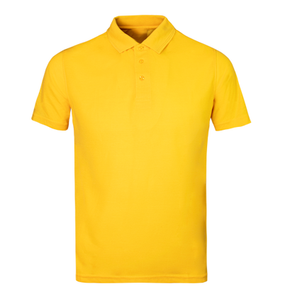 Kids yellow polo shirt on a transparent background