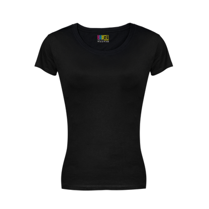 Black ladies t-shirt  on a transparent  background