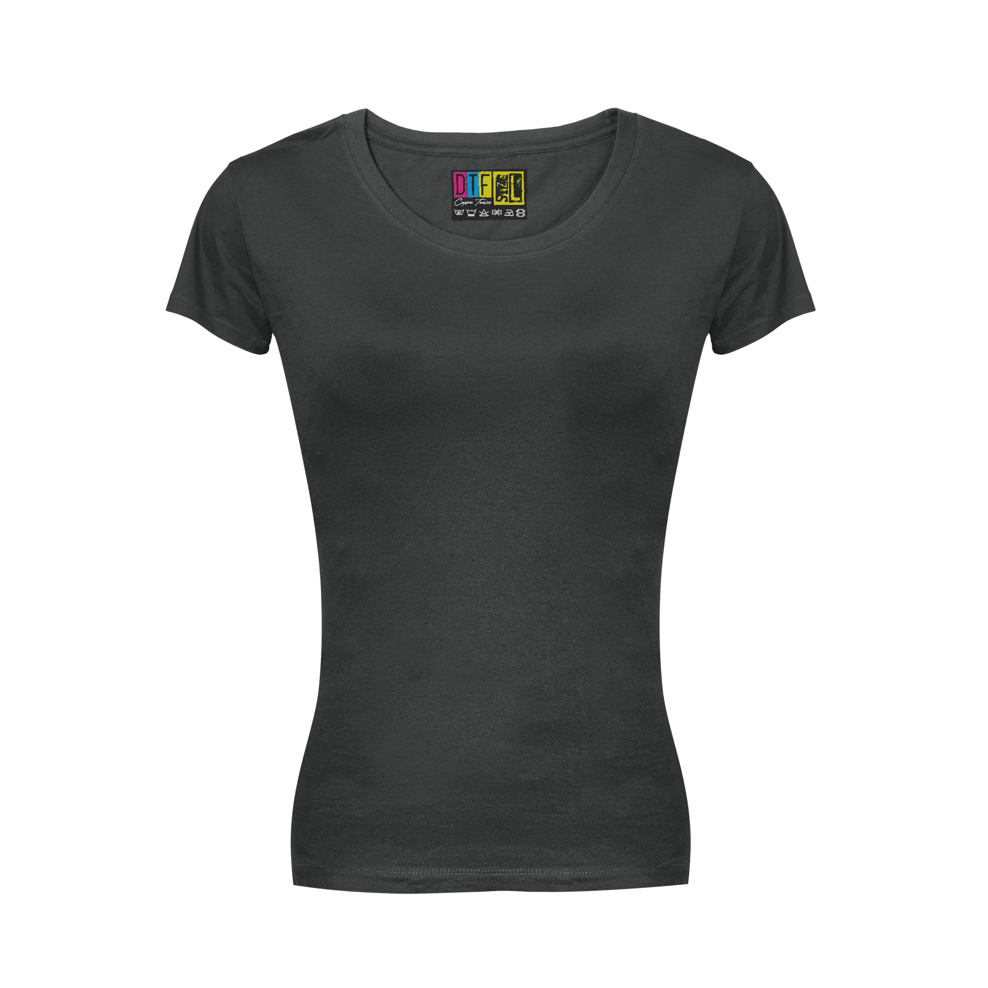 Charcoal ladies t-shirt  on a transparent  background
