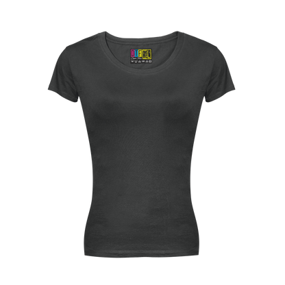 Charcoal ladies t-shirt  on a transparent  background