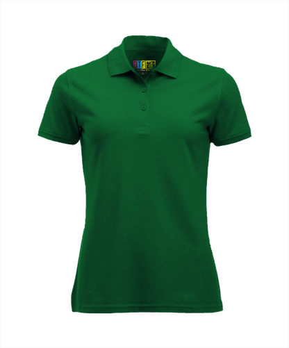 Emerald green ladies polo shirt on a transparent background