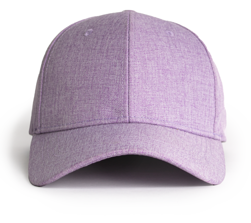 Purple linen baseball style cap on a white background