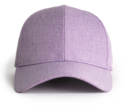 Purple linen baseball style cap on a white background