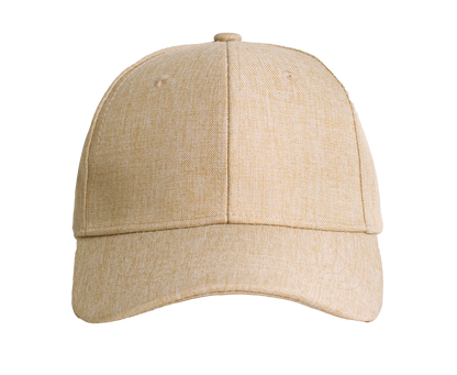 Stone linen baseball style cap on a white background