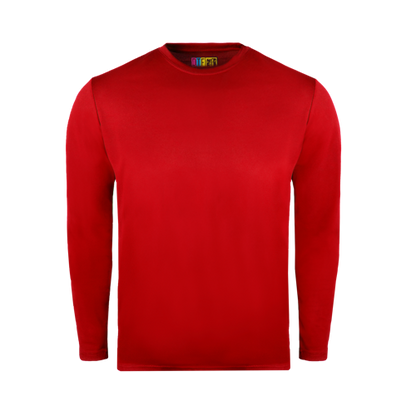 Red long-sleeve T shirt on a transparent background