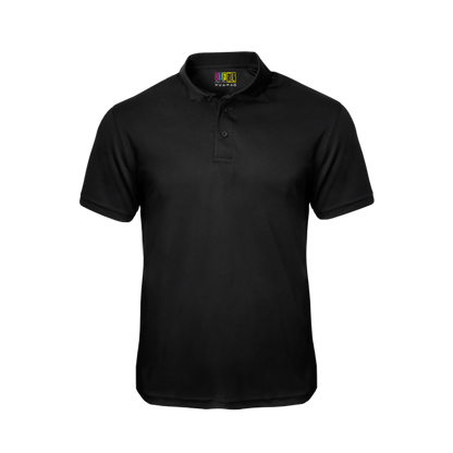 Black polo shirt on a transparent background