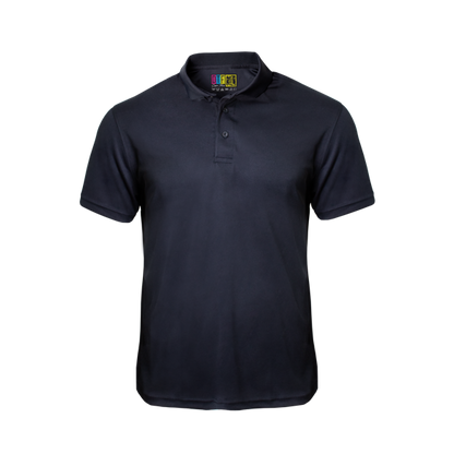 Navy polo shirt on a transparent background