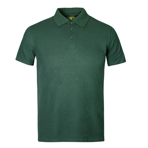 Bottle green polo shirt on a transparent background