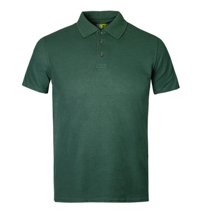 Bottle green polo shirt on a transparent background