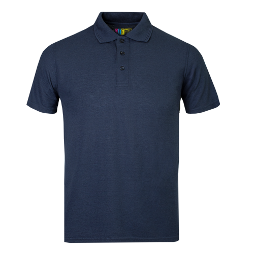 Navy blue polo shirt on a transparent background