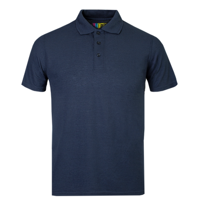 Navy blue polo shirt on a transparent background