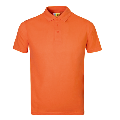 Orange polo shirt on a transparent background