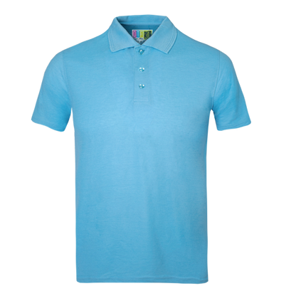 Powder blue polo shirt on a transparent background