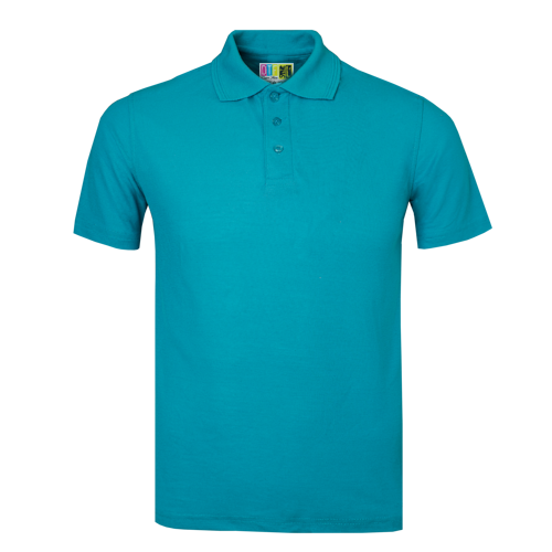 Turquoise polo shirt on a transparent background