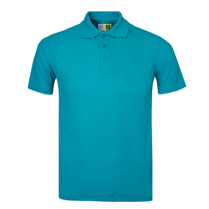 Turquoise polo shirt on a transparent background