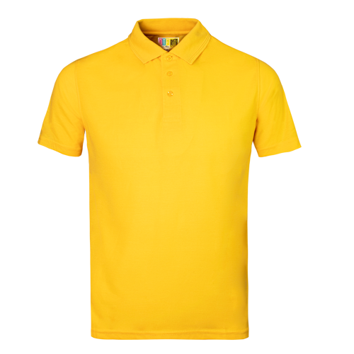 Yellow polo shirt on a transparent background