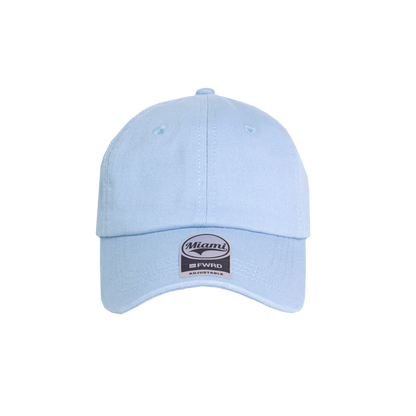 Sky Blue 6 panel peak cap on a transparent background