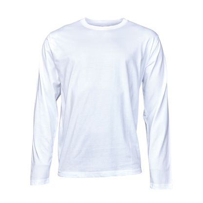 White long-sleeve T-shirt on a transparent background