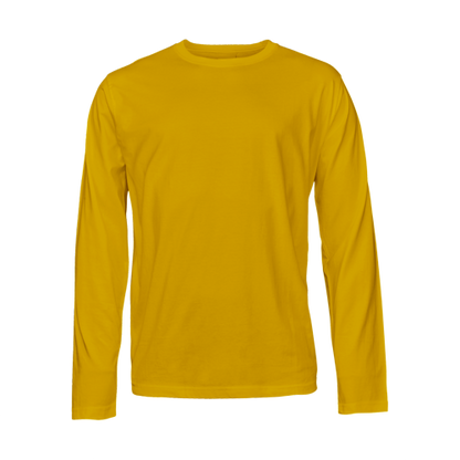 Yellow long-sleeve T-shirt on a transparent background