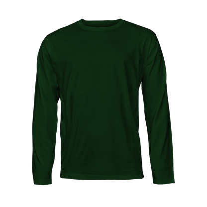 Bottle green long-sleeve T-shirt on a transparent background