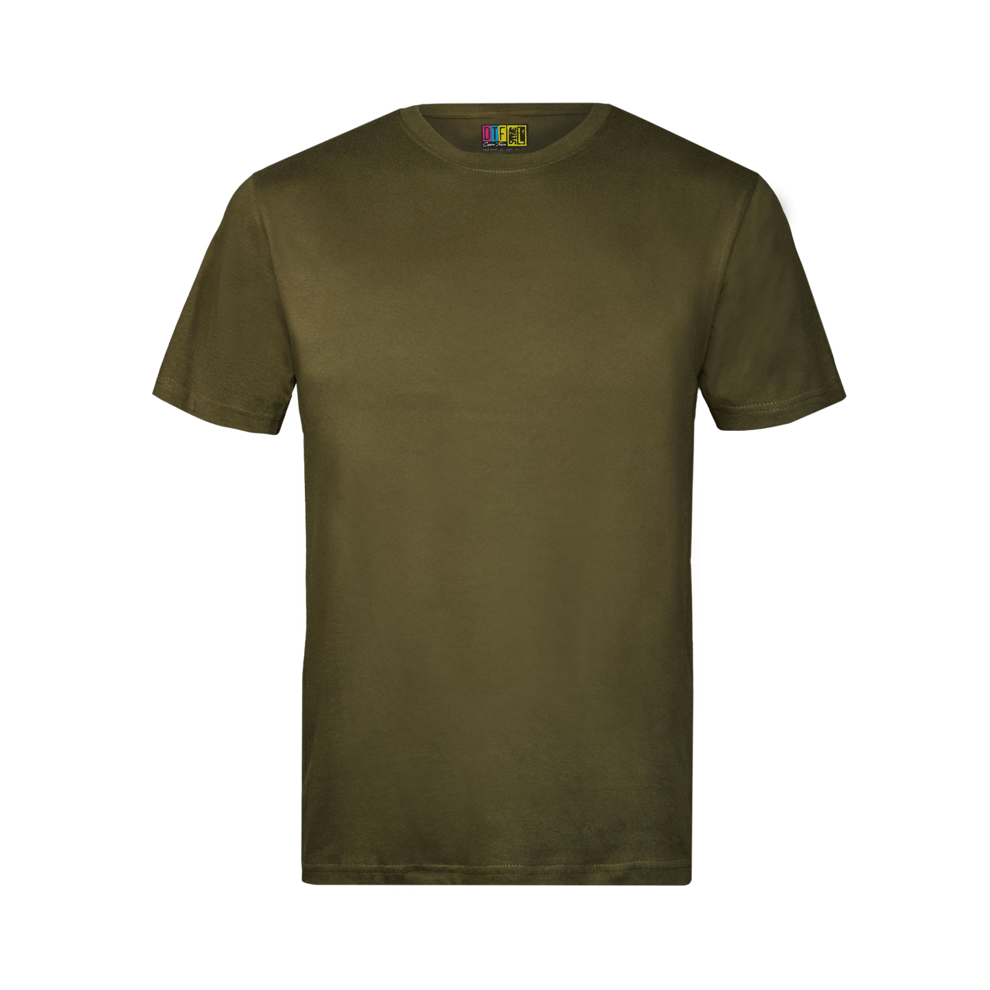 Olive green t-shirt on a transparent  background