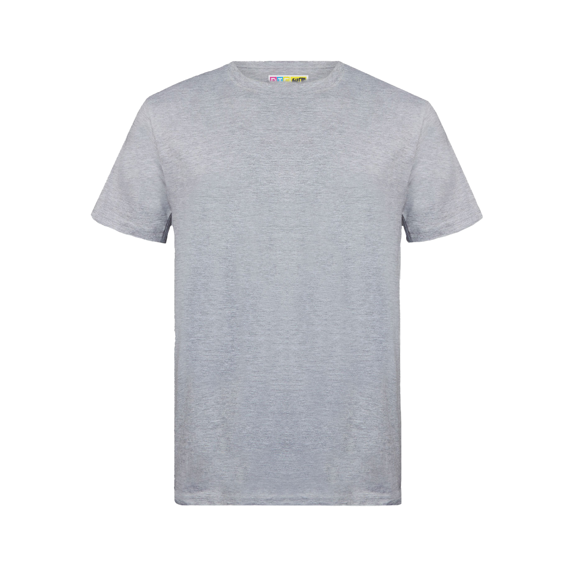 Plain grey melange t-shirt on a transparent background