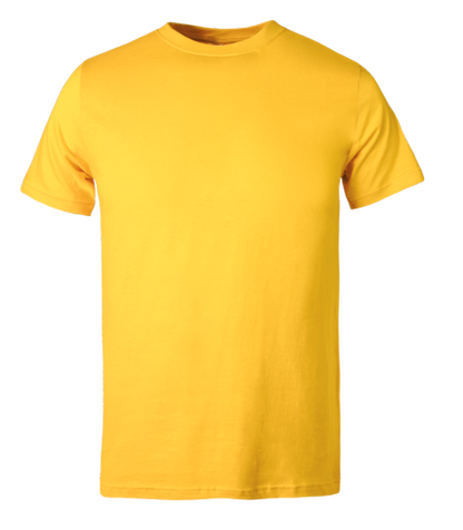 Plain Yellow kids t shirt on transparent background
