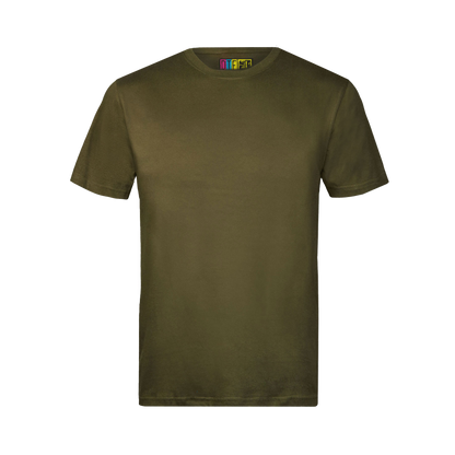 Olive green t-shirt on a transparent background