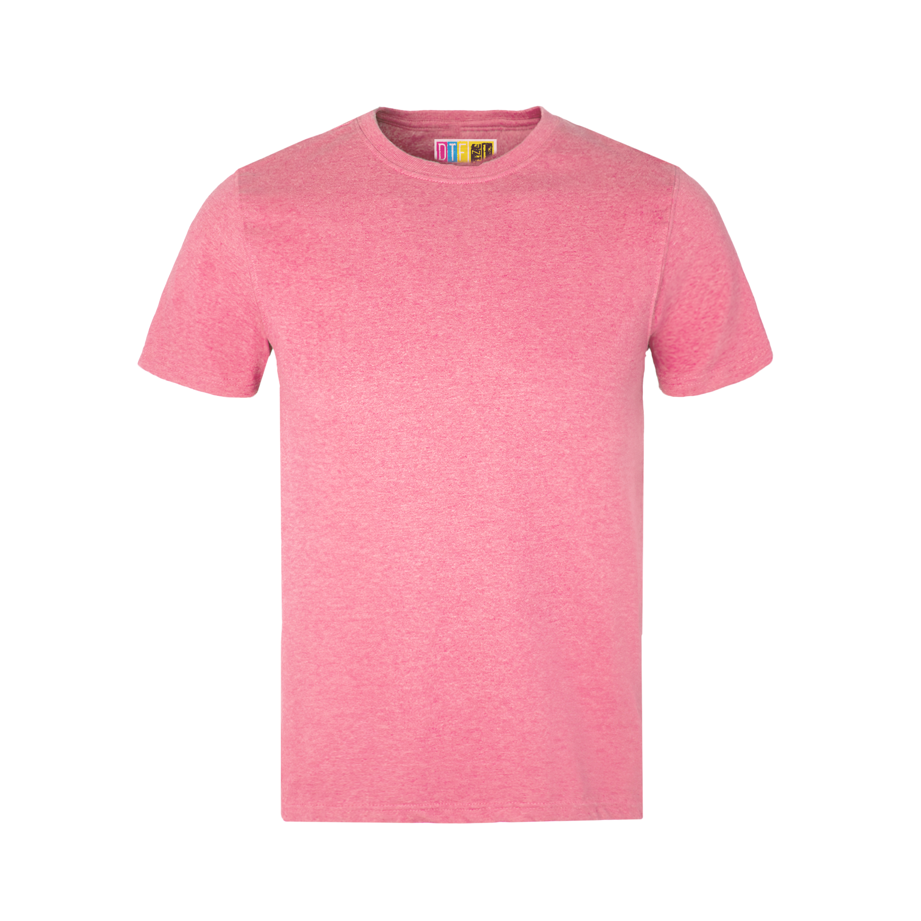 Pink melange t-shirt on a transparent background